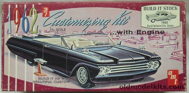 AMT 1/25 1962 Ford Fairlane 2 Door Sedan 3 in 1 Customizing Kit - Stock / Racing / Custom, K162 plastic model kit